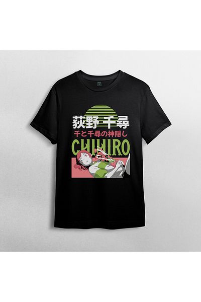 Pixxa Μπλουζάκι με μοτίβο με λαιμόκοψη Spirited Away Chihiro Ghibli Miyazaki - 100% βαμβάκι Μοντέλο 1