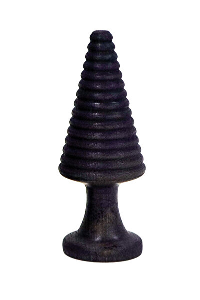 Doğal Masif Ahşap Lacivert Dekorasyon Aksesuar Obje Biblo Burgulu Yılbaşı Çam Ağacı 14x8 cm