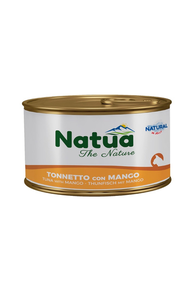 Natua طعام القطط المعلب بالتونة الطبيعية مع المانجو في الجيلي - 85 جرام