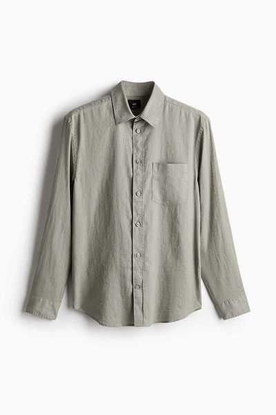 H&M Regular Fit Linen-blend shirt