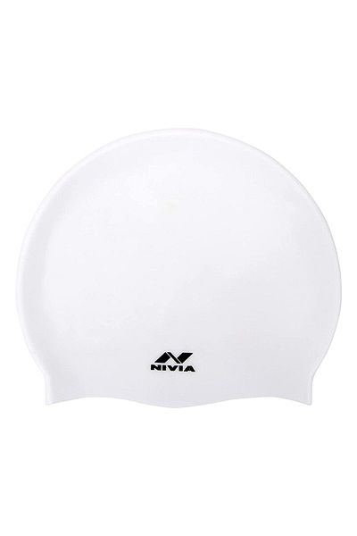 Nivia Classic Swimming Cap | Unisex | Black, Free Size |Elastic | Silicone | Swimming Cap | Swim Cap