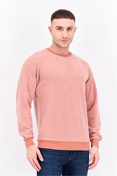 Feat Men Crew Neck Solid Long Sleeves Sweatshirt, Rust