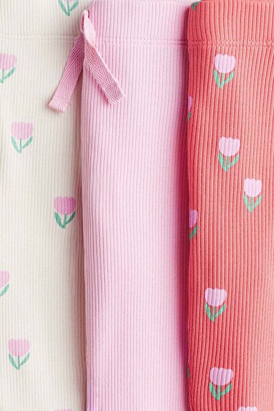 H&M 3-pack ribbed cotton leggings