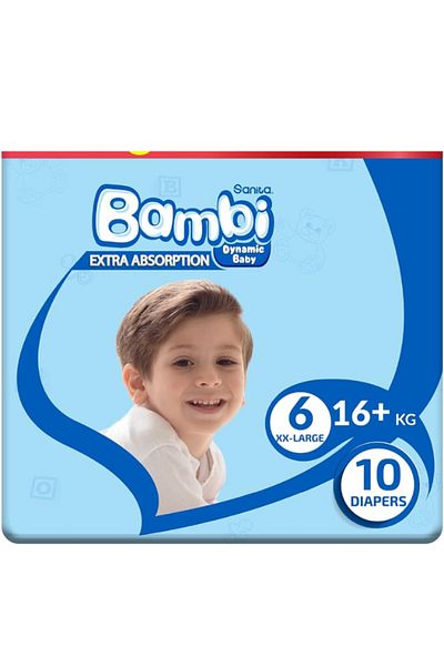 Sanita Bambi Sanita Bambi Diapers Mega Pack - Size 6 Extra Large Over 16 kg 10 Diapers
