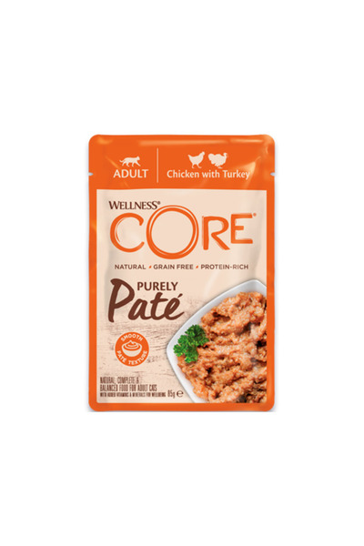 wellness طعام القطط الرطب CORE Purely Pate Adult Chicken with Turkey - 85 جم