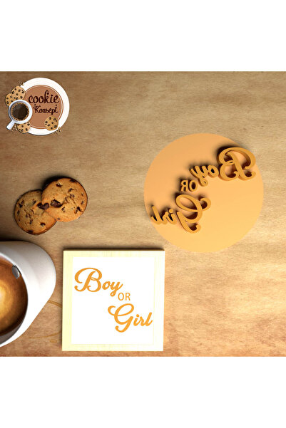 CookieKonsept قالب كوكيز مطبوع عليه عبارة Boy or Girl - ختم