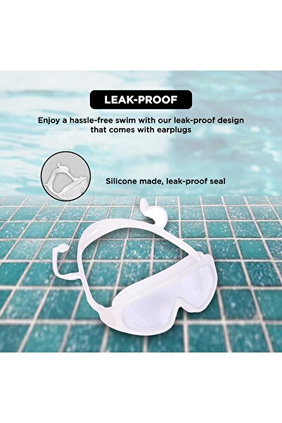 Endless Premium Swimming Goggle with Anti-Fog & UV Protection | White | Silicon, PU | More Visibility