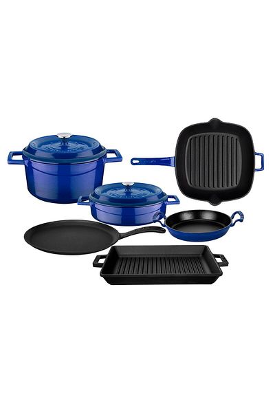 Lava Cast Iron 6X Trendy Series 8 Piece Cookware & Pans Set