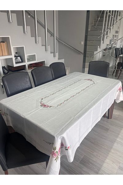 Yıldız Accessory Flower Patterned Carefree Dining Table Table Cloth (160X220)