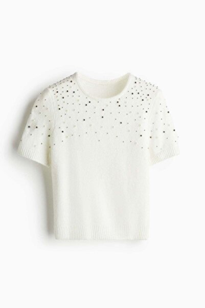 H&M Embellished fine-knit top