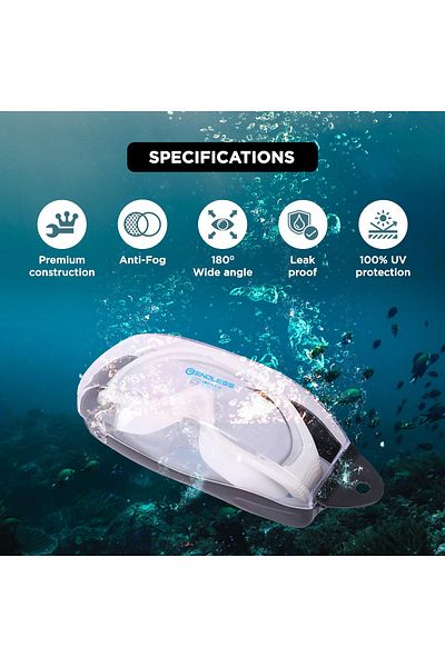 Endless Premium Swimming Goggle with Anti-Fog & UV Protection | White | Silicon, PU | More Visibility