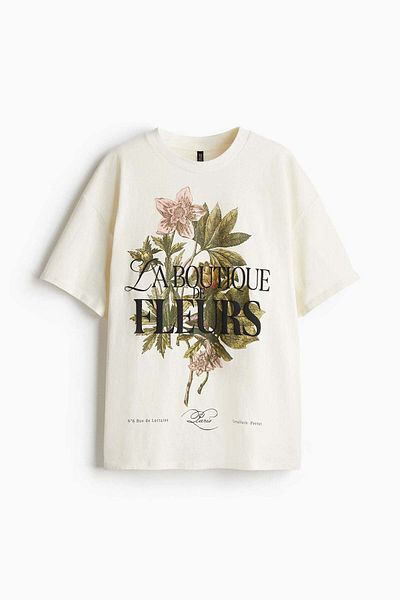 H&M Oversized motif-detail T-shirt