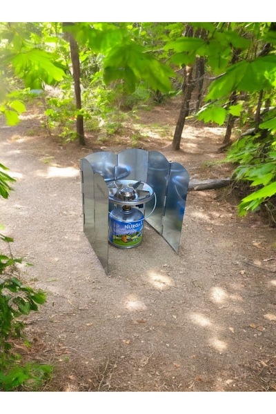 CAMPOUT Küçük Katlanır Rüzgarlık Kamp Ocak Rüzgar Kesici Mink Ocak Rüzgarlık Çantalı