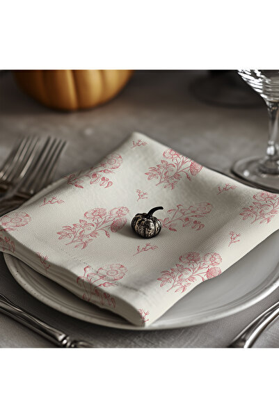 ARS DT Tabak Üstü Amerikan Servis 6 Adet Sunum Peçetesi Toz PEMBE Çiçekli