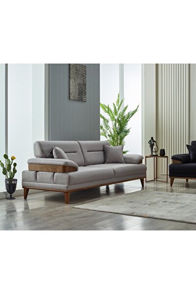 KUMSSHOP Oturma ve Salon için Açılır kapanır fonksiyonel ahşap gürgen kasa süngerli Oturma Koltuk Takımı