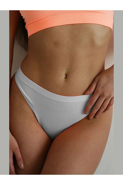 MİSTİRİK Chiloți sport albi cu cusături moi model Navelli - Model tricotat cu model uni