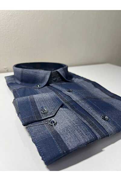 PİERLES Ανδρικό πουκάμισο με μακρυμάνικο γιακά με κουμπιά, καρό βαμβακερό Easy Iron