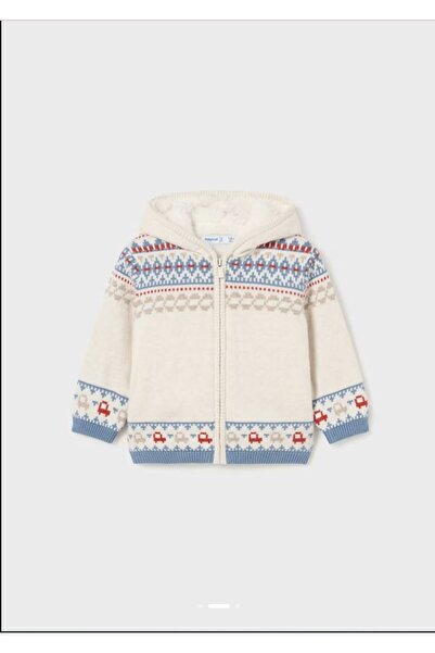 MAYORAL Baby Boy Fur Lined Knitwear Cardigan 2319