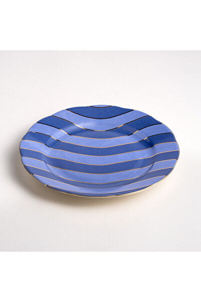 Zsa Zsa Zsu Emet Porselen Pasta Tabağı 20x20x2.4 Cm Mavi