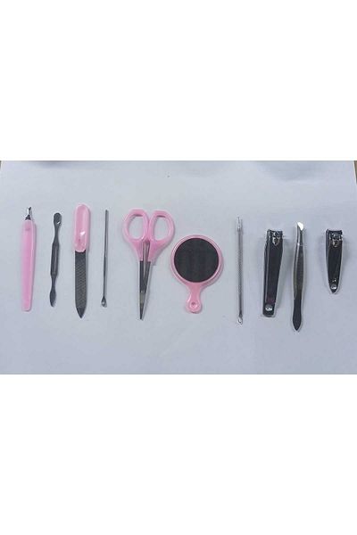 MATMEL Manicure Padifier 10 Pieces Special Boxed Pink Heart Shape Nail Care Set