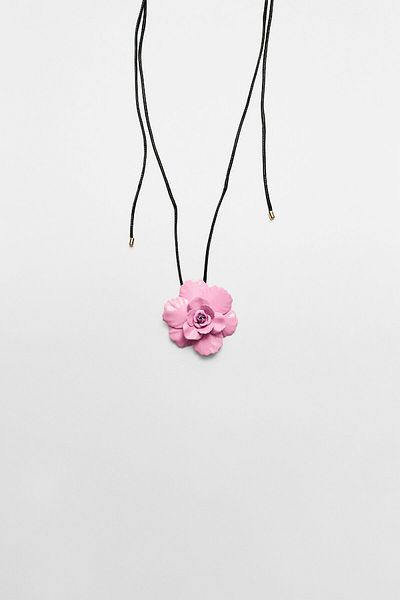 Stradivarius Cord necklace with metal flower