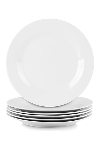 mastergold ( 28 CM ) 6 Piece Melamine White Serving Side Plates Easy to Store Durable Shatterproof Dishwasher