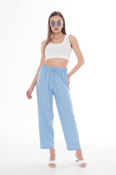 ŞİMAL Pantaloni de in Sofia cu frânghie de damă 250008   -