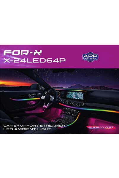 For-X İç Ambiyans 24led64p 64 Renk Sesli Komutlu Ambians Led