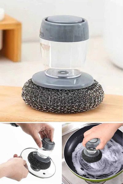 rüyayı Dishwashing Wire with Detergent Tank Practical Cleaning Wire Bathroom Sink
