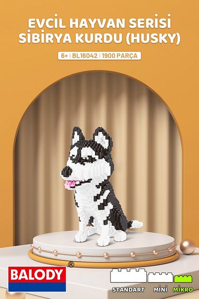 balody Pet Series – Siberian Husky (Bl16042) – Microblock Building Toys Set