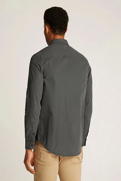 Tommy Hilfiger Tommy Jeans Tjm Reg Washed Twill Shirt Men's Gray Shirt Dm0Dm21107Pt2