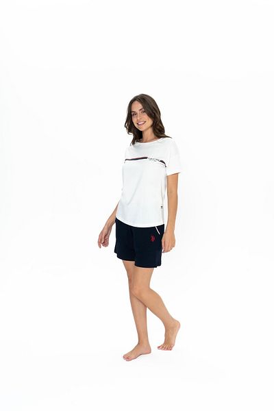 U.S. Polo Assn. Women's Uspa Lifetanki 100% Cotton, Short Sleeve & Short Set