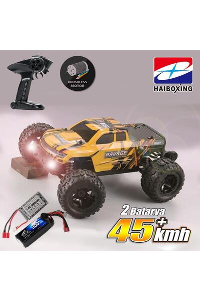 HAIBOXING 1/16th Scale 4wd Brushless Truck Uzaktan Kumandalı Araba (SARI) 110...