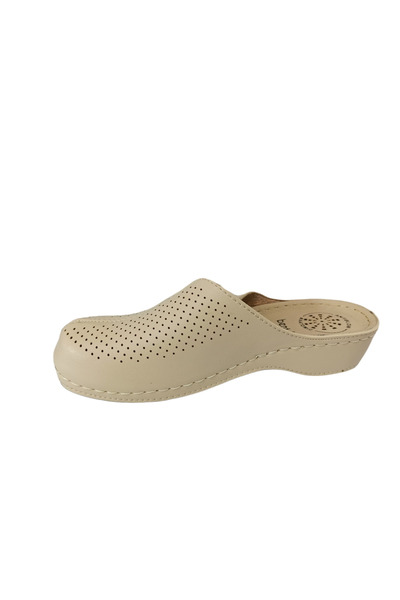BENTO 15050 Cream Closed Toe Anatomical Women's Slippers