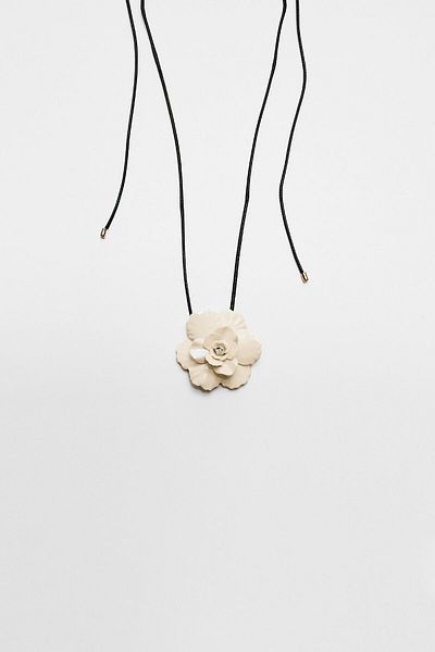 Stradivarius Cord necklace with metal flower