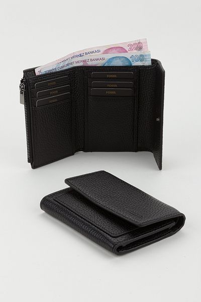 Fossil Boxed Genuine Leather Ice Blue Medium Size Women's Hand Portfolio Card Holder Wallet