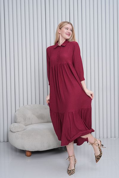 Miss Dünya Lissa Women's Shirt Collar Buttoned Long Woven Dress