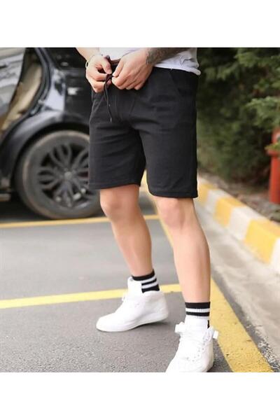 yg ydn giyim Black Color Comfortable Fit Soft Fabric Waist Elastic Summer Shorts with Pockets