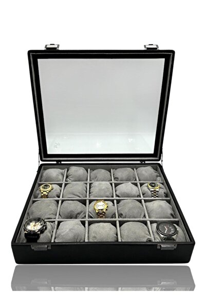 Dijital Çarşı Diji 20-Piece Watch Box Watch Case Crocodile Black