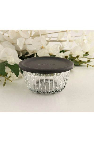 Paşabahçe Freesia Gray 6-Piece Glass Bowl with Lid (Snack Bowl-Snack)