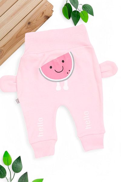 Egelite 2-Piece Baby Set with Newborn Ears and Watermelon Print for 0-3-6-9-12 Months Baby Girl - Single Bottom Pants and Leggings