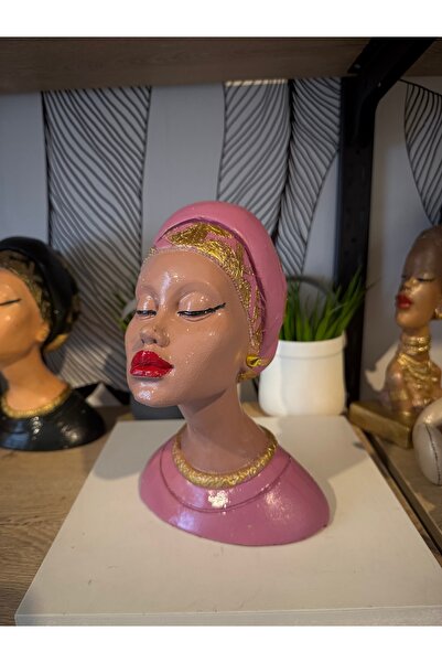 Atak Hediyelik Dekoratif Afrikalı kadın büst biblo polyester