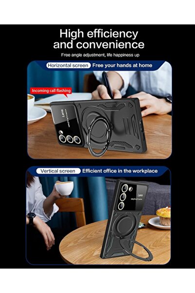 Wevox Samsung Galaxy S25 Plus Uyumlu Kılıf Magsafe Standlı Kamera Lens Korumalı Dayanklı Renkli Tank Kapak