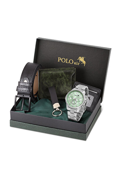 Polo Air Erkek Kemer Cüzdan Kartlık Anahtarlık Kol Saati Hediyelik Kutusunda ...