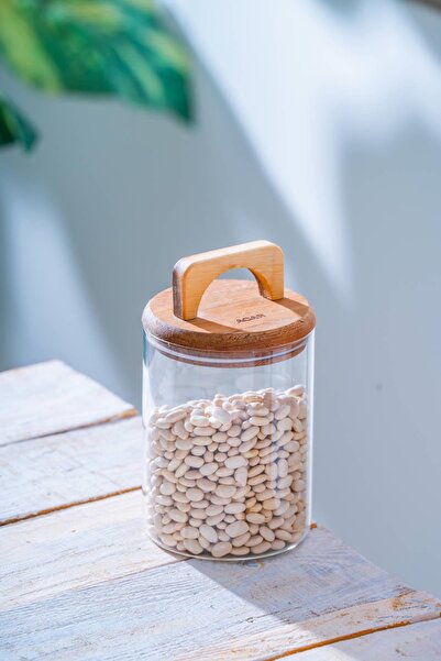 ACAR LND7570 Malibu Akasya Kapaklı Borosilikat Cam Kavanoz - 700 ml