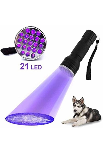 gaman 395 Nm Uv Led Mor Işık El Feneri 21 Ledli Kedi Köpek Pisliği İçin Veya Akrep Bulucu El Feneri