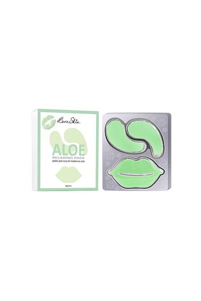 Love Skin Relaxing Pack Lip Mask/Eye Patches Aloe 5 pcs - Lip Mask/Aloe Eye Patches
