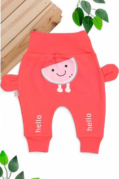 Egelite 2-Piece Baby Set with Newborn Ears and Watermelon Print for 0-3-6-9-12 Months Baby Girl - Single Bottom Pants and Leggings