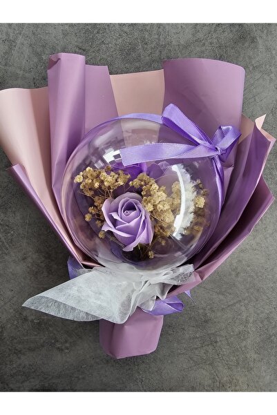 YAPAY ÇİÇEK DERYASI Dream Balloon Trandafir violet Buchet pentru o zi special...