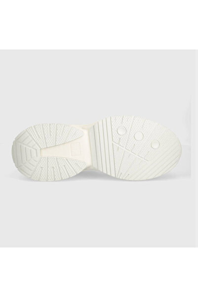 Tommy Hilfiger Erkek Kalın Tabanlı Marka Logolu Bağcıklı Beyaz Sneaker EM0EM01385-YBL